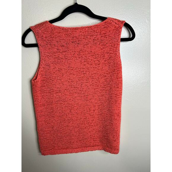 Pursuits LTD. Women’s orange sleeveless knit sweater size medium M - Picture 3 of 3